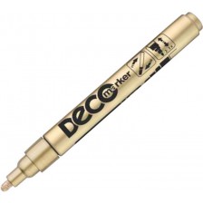 Перманентен маркер Ico Deco - объл връх, златист -1