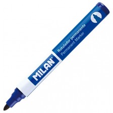 Перманентен маркер Milan - С объл връх, син, 4 mm -1