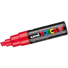 Перманентен маркер със скосен връх Uni Posca - PC-8K, 8 mm, червен -1