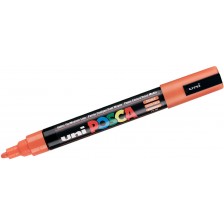 Перманентен маркер с объл връх Uni Posca - PC-5M, 2.5 mm, оранжев -1