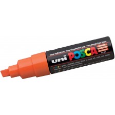 Перманентен маркер със скосен връх Uni Posca - PC-8K, 8 mm, оранжев -1