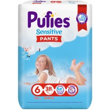 Пелени гащи Pufies Pants Sensitive 6, 38 броя
