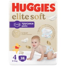 Пелени гащи Huggies Elite Soft - Размер 4, 9-14 kg, 38 броя