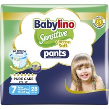 Пелени гащи Babylino - Sensitive, Cotton Soft, VP, размер 7, 15-25 kg, 28 броя  -1