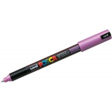 Перманентен, ултра фин маркер Uni Posca - PC-1MR, 0.7 mm, розов металик -1
