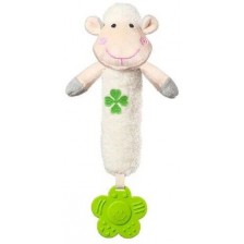 Писукаща играчка с гризалка Babyоno- Овца, бяла