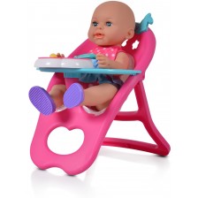 Пишкаща кукла-бебе Moni - Със столче, вана и аксесоари, 36 cm