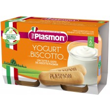 Плодово пюре Plasmon - Йогурт с бишкоти, 2 х 104 g