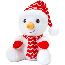 Плюшена играчка Keel Toys Keeleco - Снежен човек с шапка и шал, 20 cm