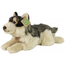 Плюшена играчка Rappa Еко приятели - Вълк, лежащ, 35 cm