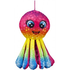 Плюшена играчка Амек Тойс - Цветен октопод, розов, 32 сm -1
