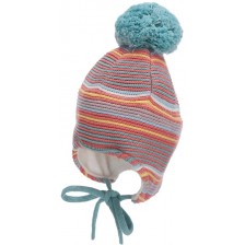 Плетена бебешка шапка Sterntaler - На райе, 49 cm, 12-18 месеца, пастел -1