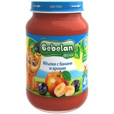 Плодово пюре  Bebelan Puree - Ябълки, банани и арония, 190 g -1