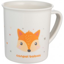 Пластмасова чаша с дръжка Canpol - Cute Animals, 170 ml, оранжева