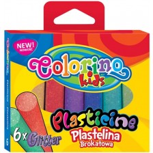 Пластилин с брокат Colorino Kids - 6 цвята -1