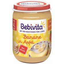 Плодово пюре Bebivita – Ябълка и банан, 190 g 