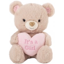 Плюшена играчка Амек Тойс - Мече с розово сърце “It’s a Girl”, 21 cm -1