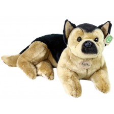 Плюшена играчка Rappa Еко приятели - Куче Немска овчарка, лежащо, 38 cm