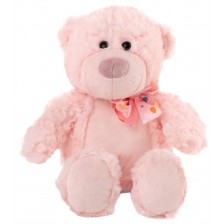 Плюшена играчка Амек Тойс - Мече с панделка, розово, 25 cm -1