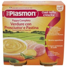 Plasmon Готово меню свинско със зеленчуци и паста, 6+м, 2 бр. х 190 гр.