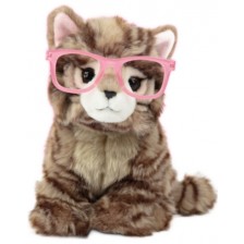 Плюшена играчка Studio Pets - Британско коте с очила, Пейдж, 23 cm
