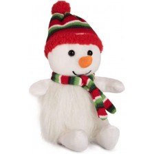 Плюшена играчка Амек Тойс - Снежко с коледен шал, 17 cm