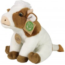 Плюшена играчка Rappa Еко приятели - Крава, седяща, 18 cm