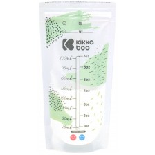 Пликове за съхранение на кърма с термосензор KikkaBoo - Lactty, 200 ml, 25 броя