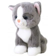 Плюшена играчка Silky - Котка, сива, 18 cm