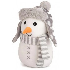 Плюшена играчка Амек Тойс - Снежко със сива шапка и шал, 19 cm -1