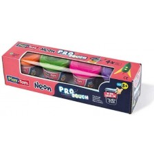 Пластилин Play-Toys - Неонови цветове, 4 х 50 g -1