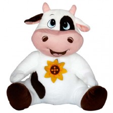 Плюшена играчка Амек Тойс - Крава с цвете, 48 сm