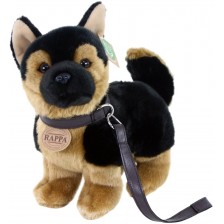 Плюшена играчка Rappa Еко приятели - Куче Немска овчарка с каишка, стоящо, 23 cm