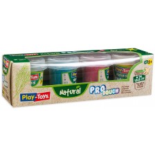 Пластилин Play-Toys - Натурални цветове, 4 х 50 g
