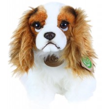 Плюшена играчка Rappa Еко приятели - Куче Кинт Чарлз Шпаньол, седящо, 25 cm