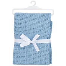 Плетено одеяло от памук Baby Dan - Dusty Blue, 75 x 100 cm -1