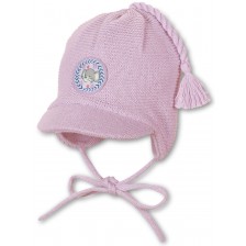 Плетена зимна шапка Sterntaler - 45 сm, 6-9 месеца, розова -1