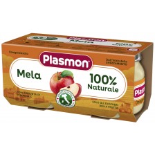 Плодово пюре Plasmon - С ябълка, 6м+, 2 х 80 g -1