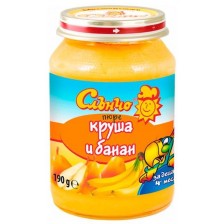 Плодово пюре Слънчо - Круша и банан, 190 g