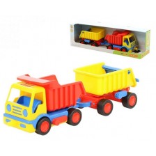Пластмасова играчка Polesie - Камион с ремарке Basics