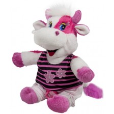 Плюшена играчка Амек Тойс - Розова кравичка с блузка, 25 сm -1