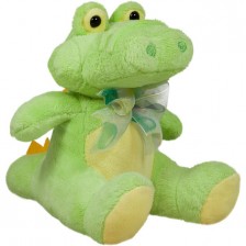 Плюшена играчка Амек Тойс -  Крокодилче с панделка, зелено, 15 сm -1