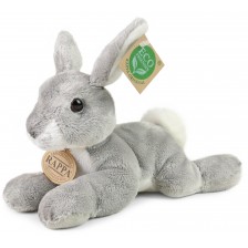 Плюшена играчка Rappa Еко приятели - Сиво зайче, 22 cm