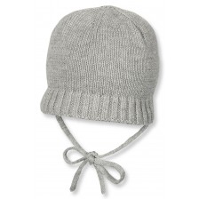 Плетена шапка с поларена подплата Sterntaler - 45 cm, 6-9 месеца, сива -1