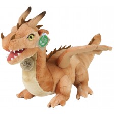 Плюшена играчка Rappa Еко приятели - Кафяв дракон, 40 cm