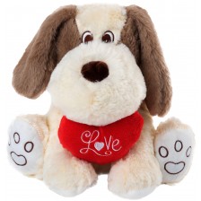 Плюшена играчка Амек Тойс - Куче със сърце, 22 cm
