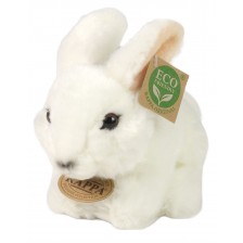 Плюшена играчка Rappa Еко приятели - Бяло зайче, 16 cm