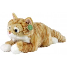 Плюшена играчка Rappa Еко приятели - Рижава таби котка, лежаща, 40 cm -1
