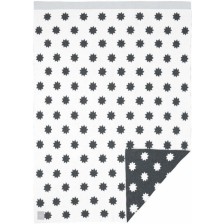 Плетено одеяло Lassig - Черно-бели звездички, 75 x 100 cm, двулицево -1