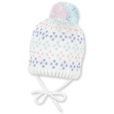 Плетена зимна шапка Sterntaler - С пискюл, 51 cm, 18-24 месеца